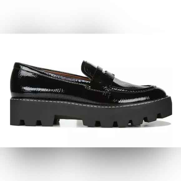 Women's Franco Sarto Balin Lug Sole Black Patent Leather Loafers (Size 7N) - Picture 6 of 6